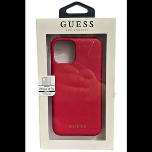 Guess iPhone 11 Pro Silicone Case w/ Soft Microfiber Red